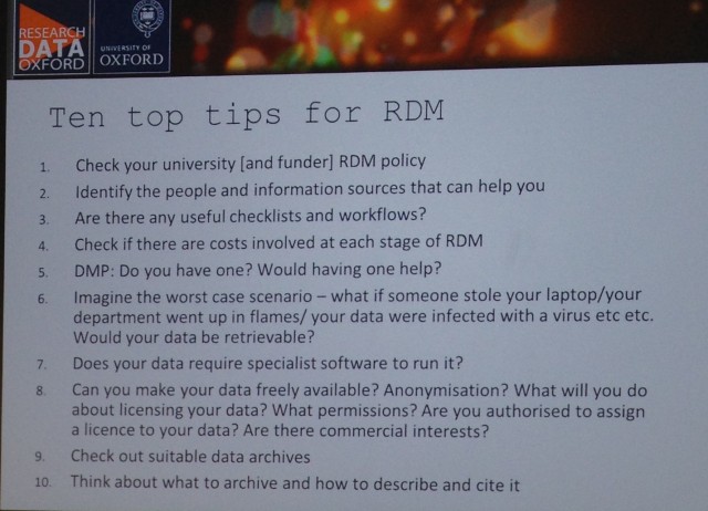 Advice to Researchers from Sally Rumsey (University of Oxford